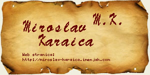 Miroslav Karaica vizit kartica